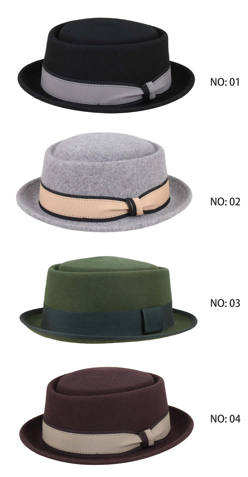 2023 New Fashion 30 Color in Stock Wholesale Fedora Panama Hats Unisex 100% Wool Felt Wide Brim Fedora Hat